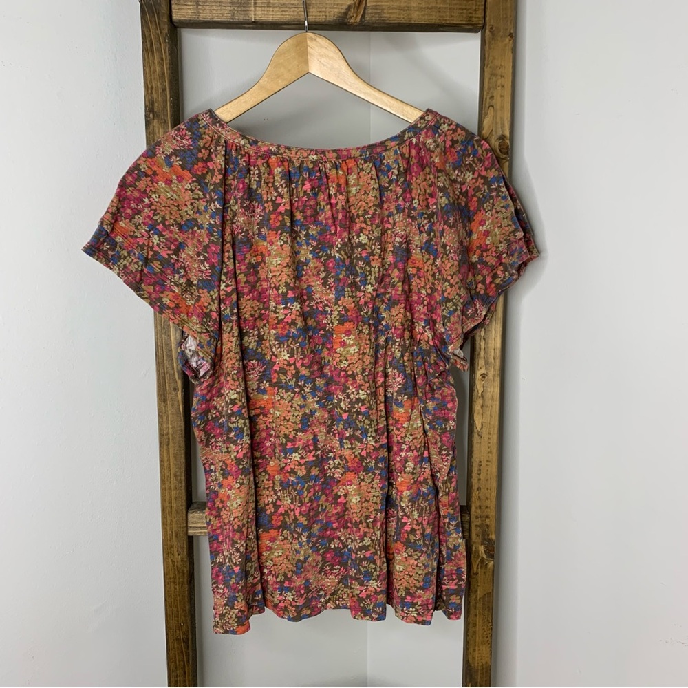 Time and Tru Floral Multicolor Women's Top Size XXL - Picture 4 of 4